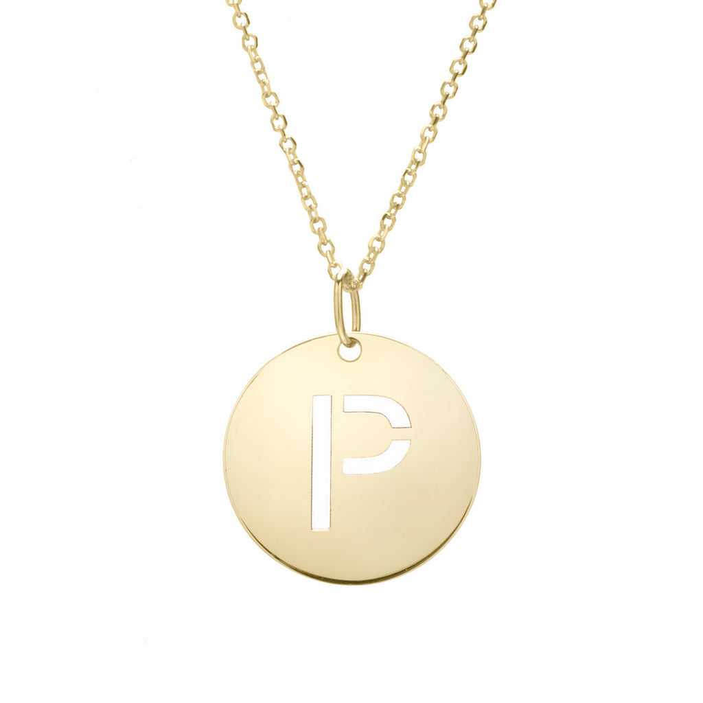 14k Yellow Gold Polished Initial p Necklace With Lobster Clasp 18 Inch B794434