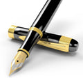 Fountain Pen Medium Nib with Converter, 2 Ink Cartridges (1 Black 1 Blue) O331