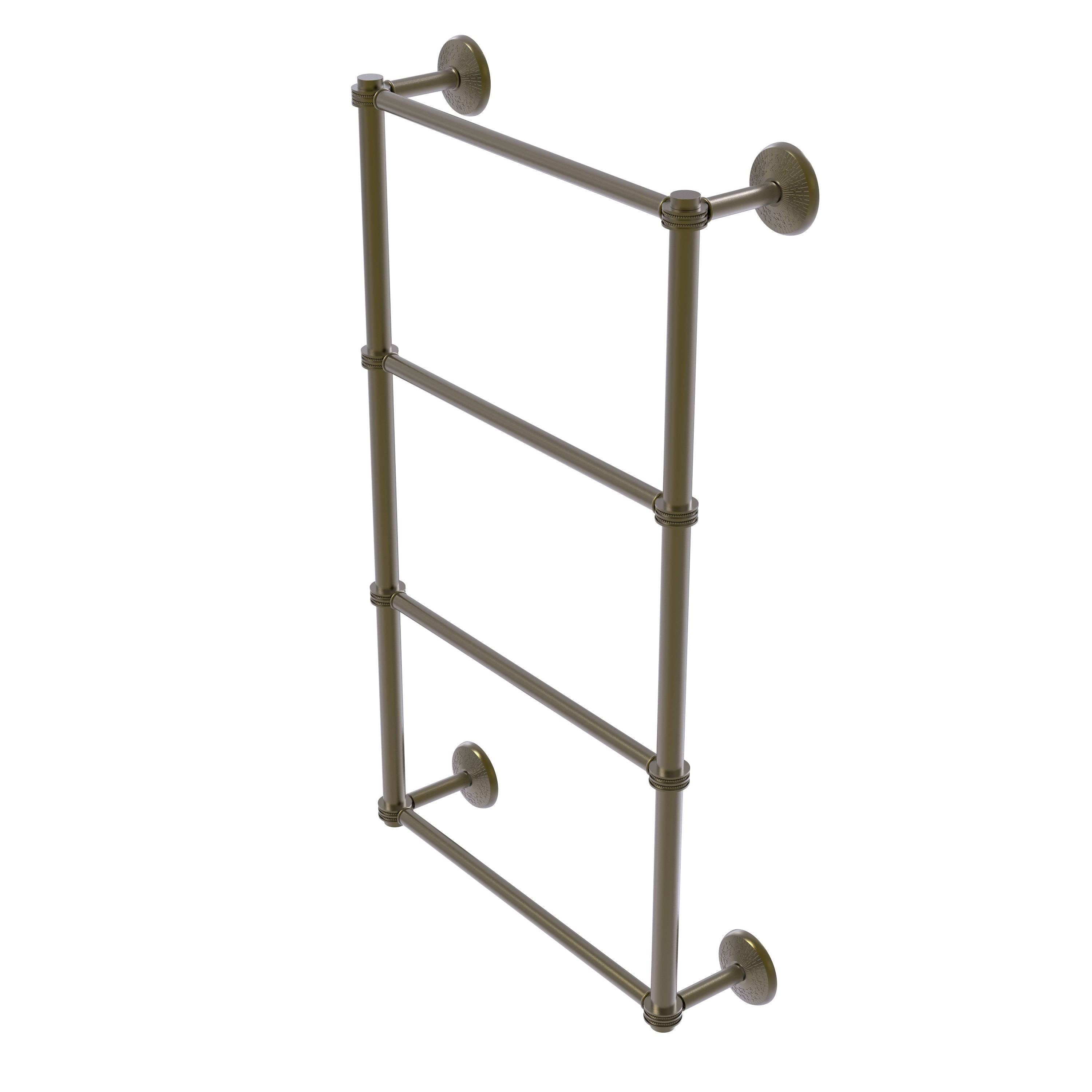 4 Tier 24 inch Ladder Towel Bar Antique Brass S4656