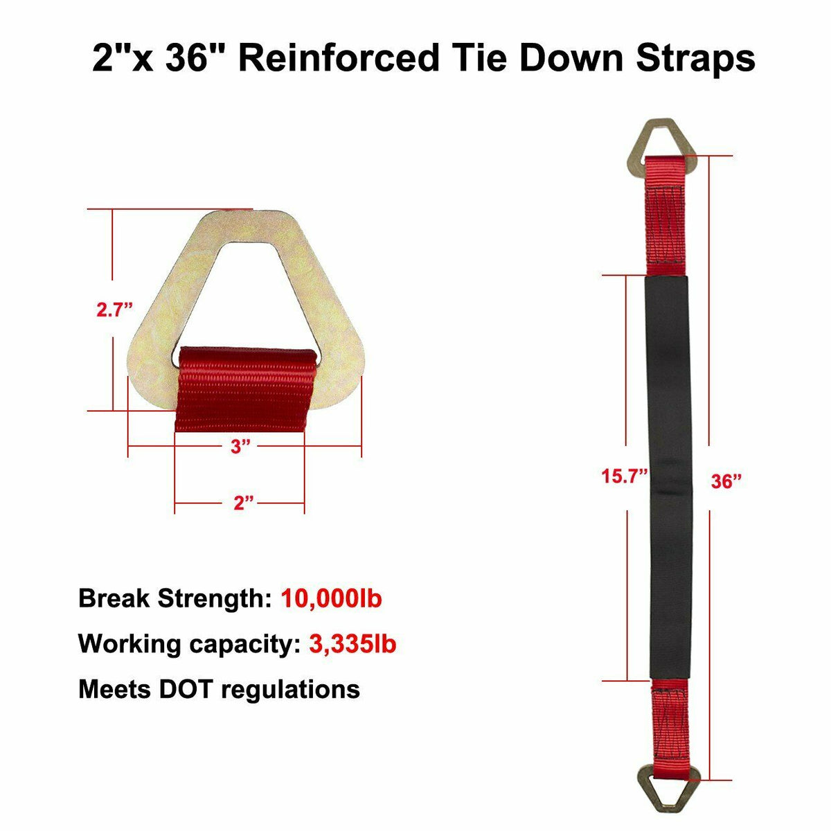 4 Pack 36" Heavy Duty Trailer Axle Straps C373