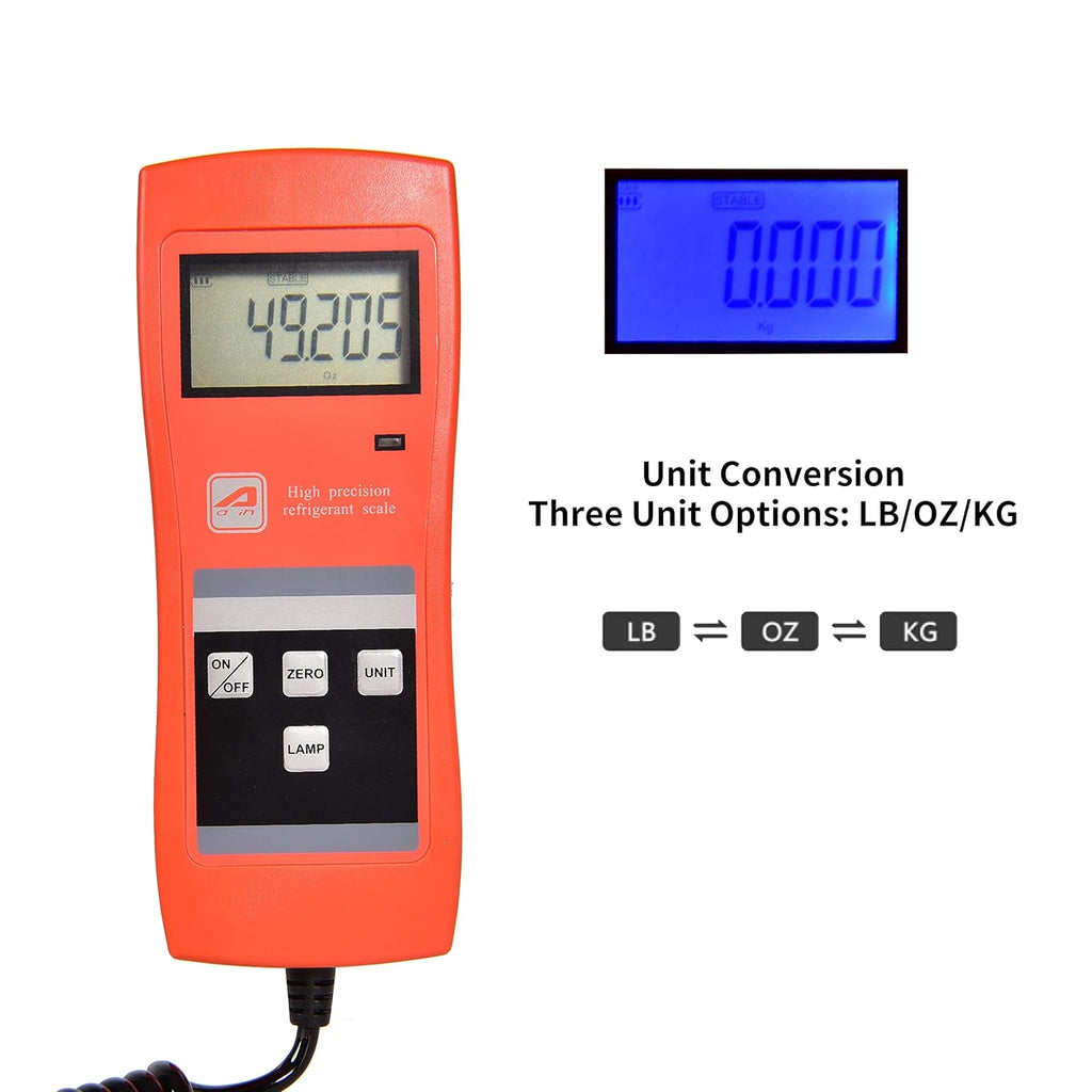 220 Lbs Refrigerant Charging Weight Scale with LCD Display J161