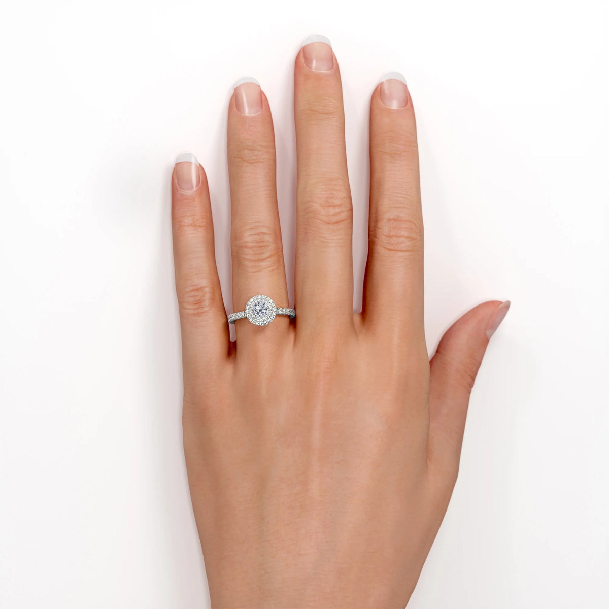 18K White Gold Plated Moissanite Engagement Ring G47782