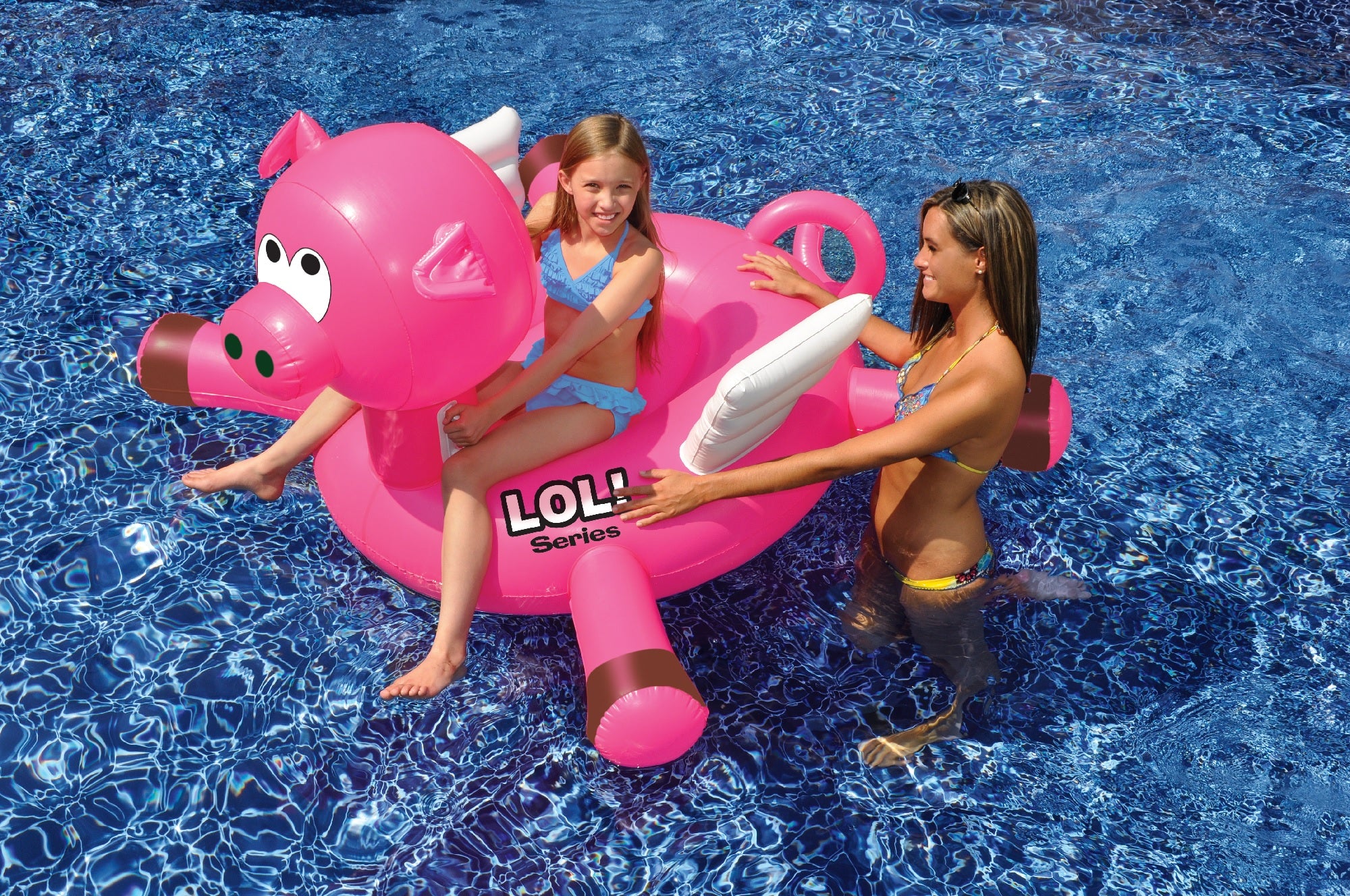 Pink/White 54" Inflatable Swimming Pool Float B981228