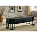 Black Metal Padded Bench V84128