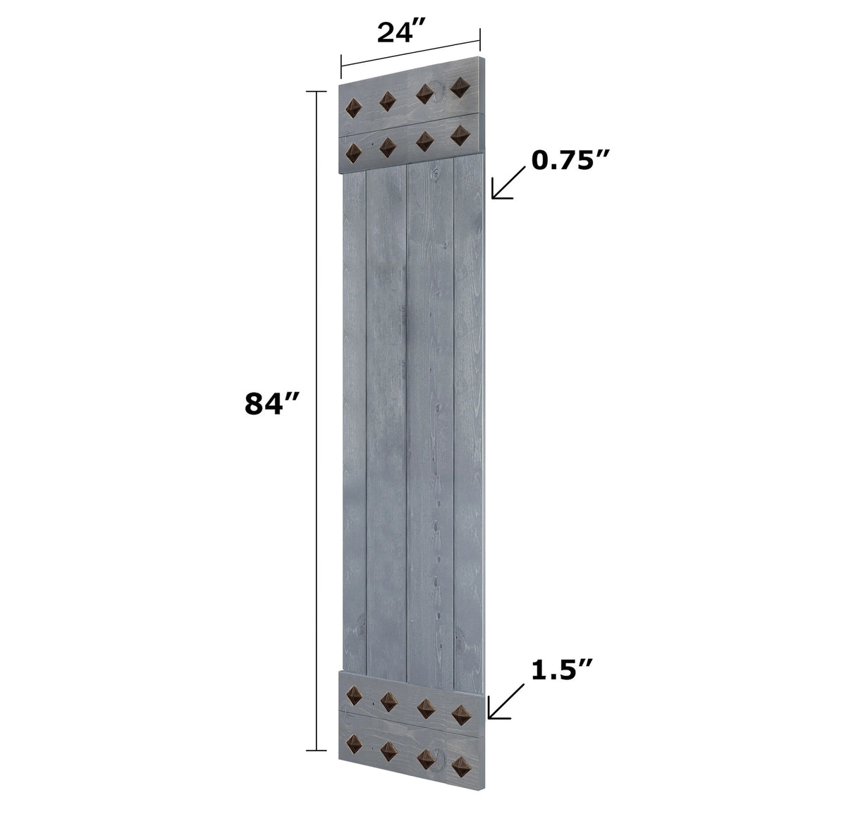 Dark Gray Knotty Pine Wood Barn Door with Hardware Kit T664