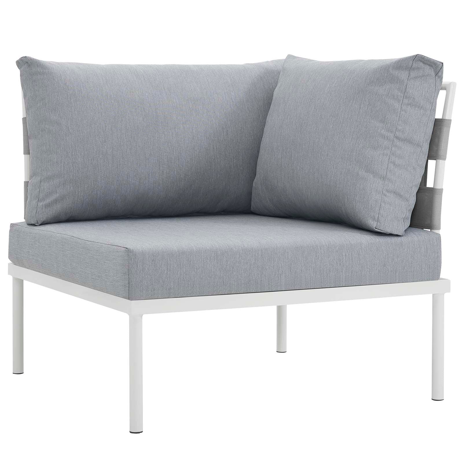 White Gray 8 Piece Outdoor Aluminum Sectional Sofa Set K843242