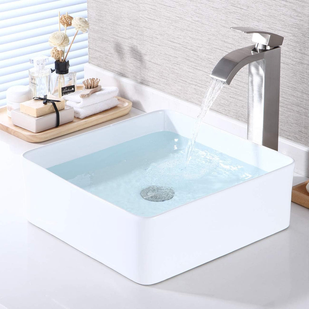 White Ceramic Vessel Sink Q5649
