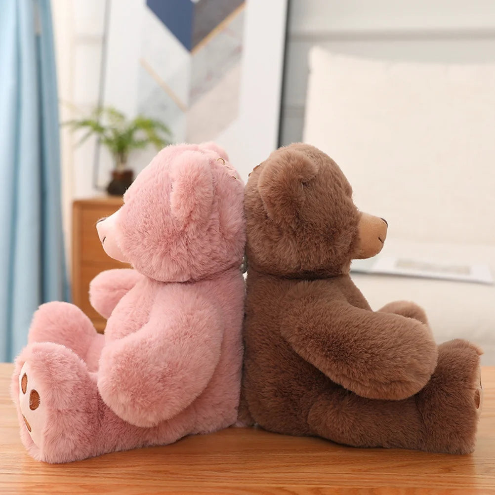 Teddy Bear Plush Toy with Pearl Chain Clasp Y8634