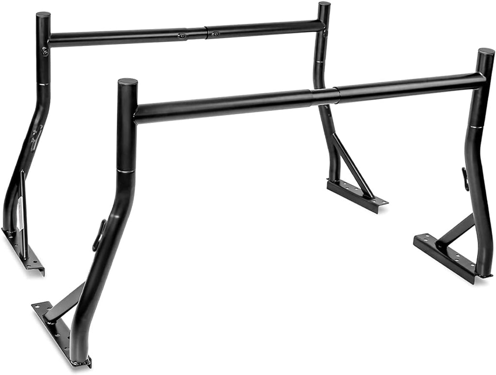 Extendable Steel Pick-Up Truck Ladder Rack Two-bar Set - White C578805