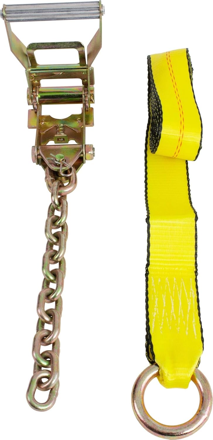 (4 Pack) 2 x 12' Ratchet Strap with Chain Anchor K268