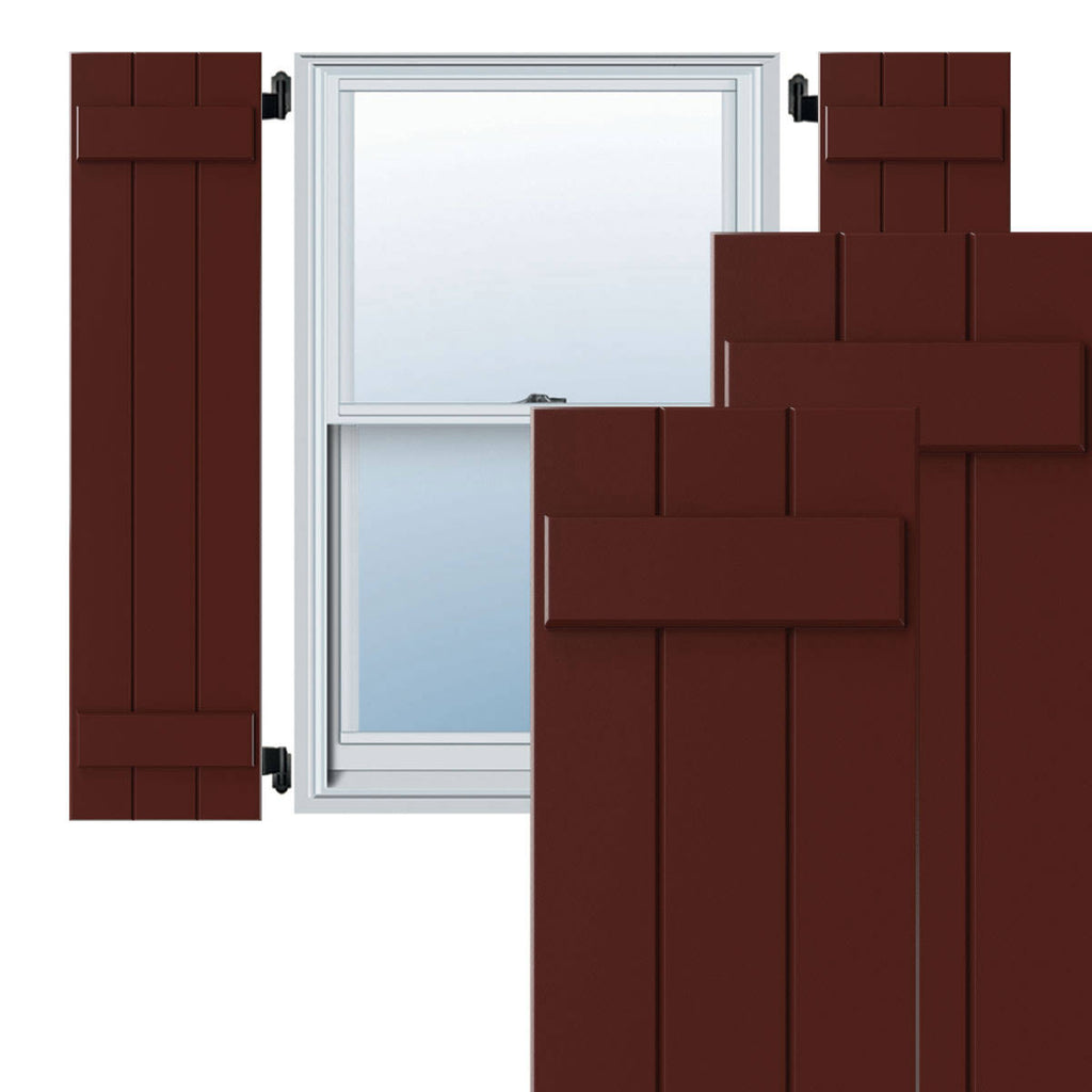 CWB12X064CRC 12x22W x 64x22H Exterior Three Board (2 Batten) Composite Board-n-Batten Shutters (Per Pair) A885