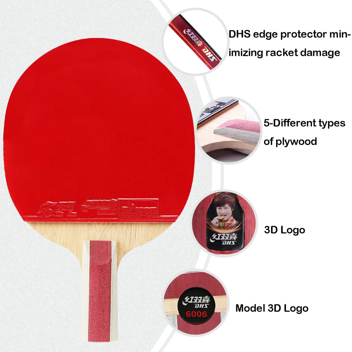 ITTF Approved Table Tennis Racket with Carrying Case U912