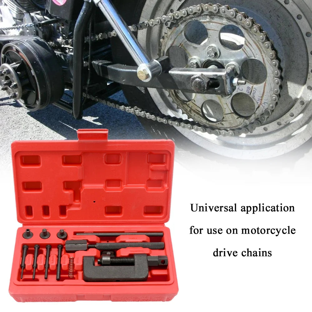 Motorcycle Chain Breaker Riveter Tool Set with Carry Box I1065