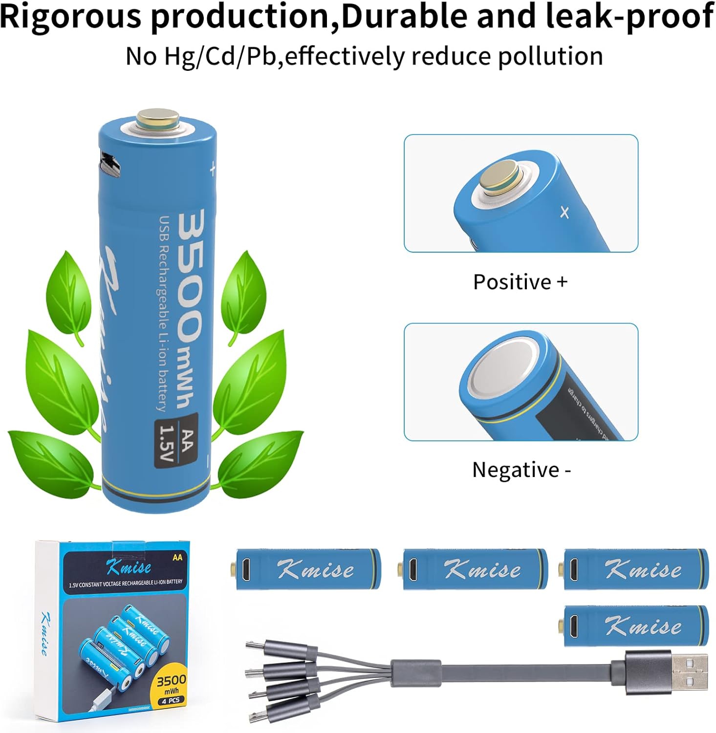 Rechargeable AA and AAA Lithium-Ion Batteries, 8-Pack P15965