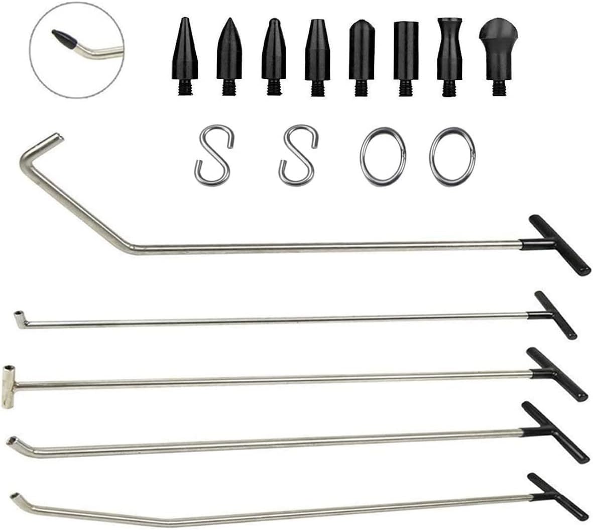 Paintless Dent Repair Kit with 8 Taper Head and S-Hook Stainless Steel L934845