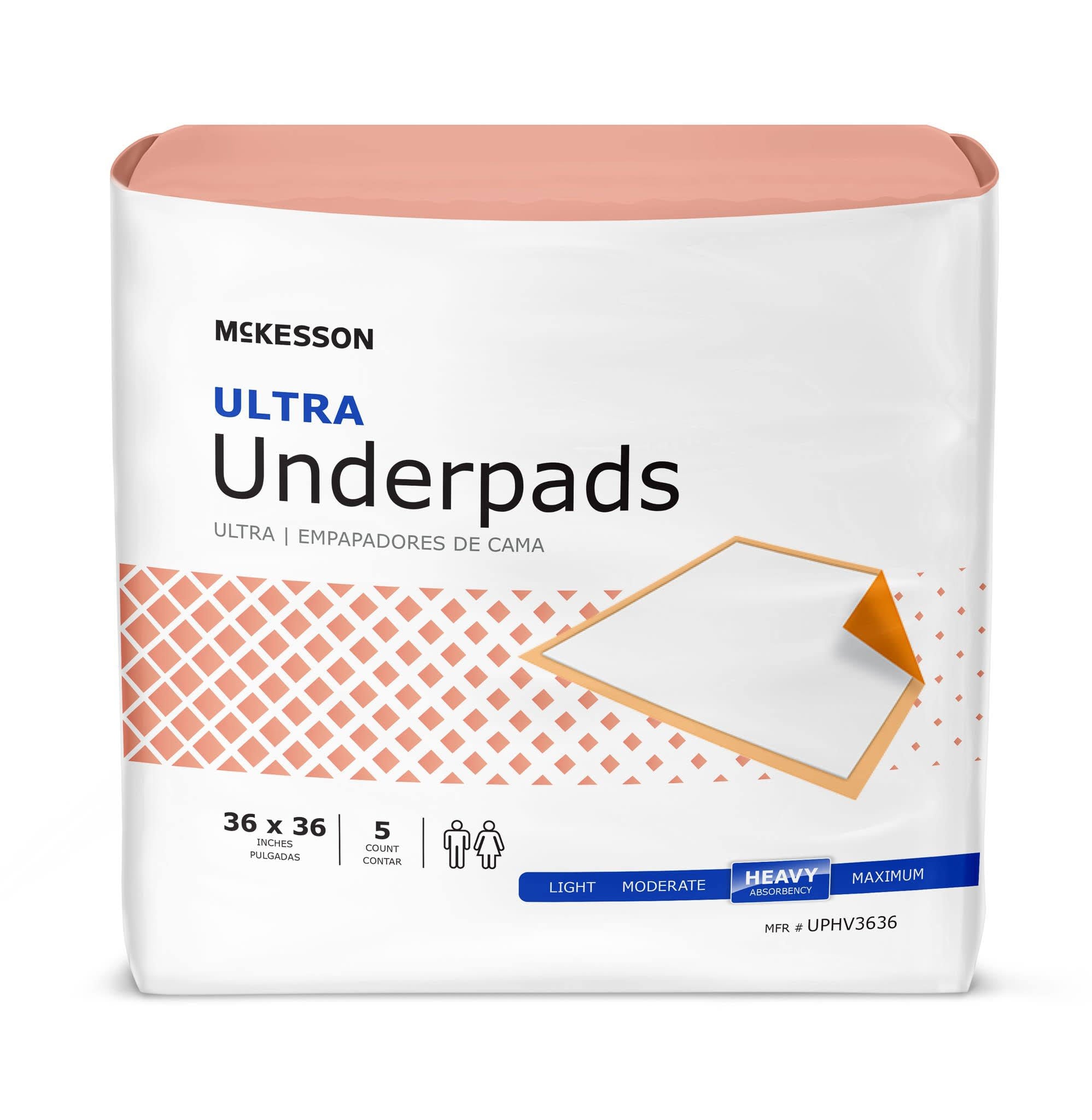 Disposable Underpad 36 x 36 inch Heavy Absorbency, Case of 50 D935684