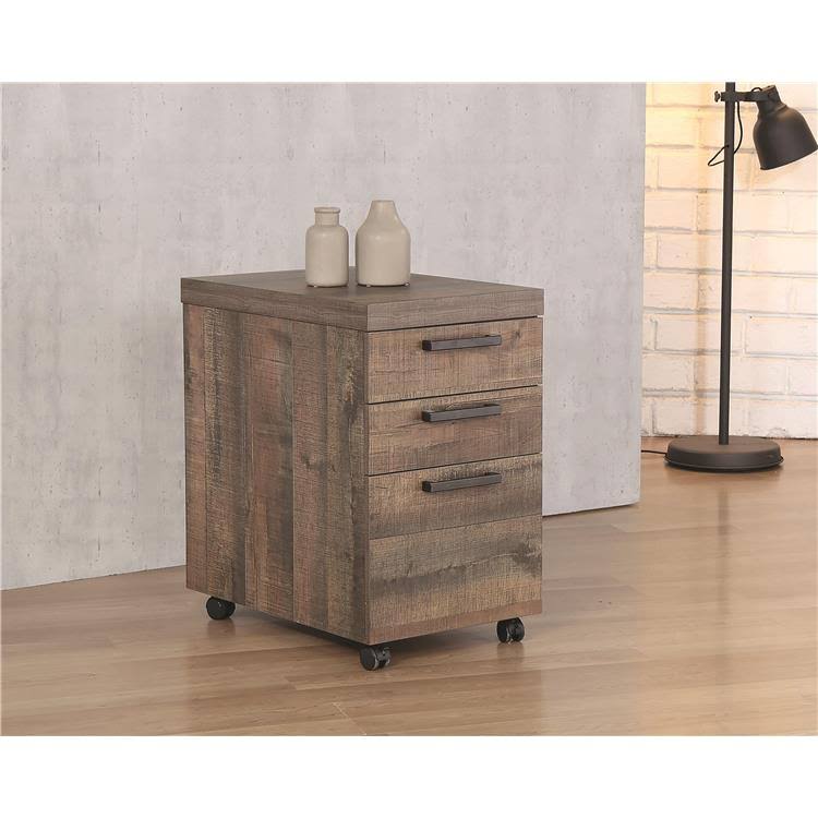 Weathered Oak Mobile File Cabinet R25885