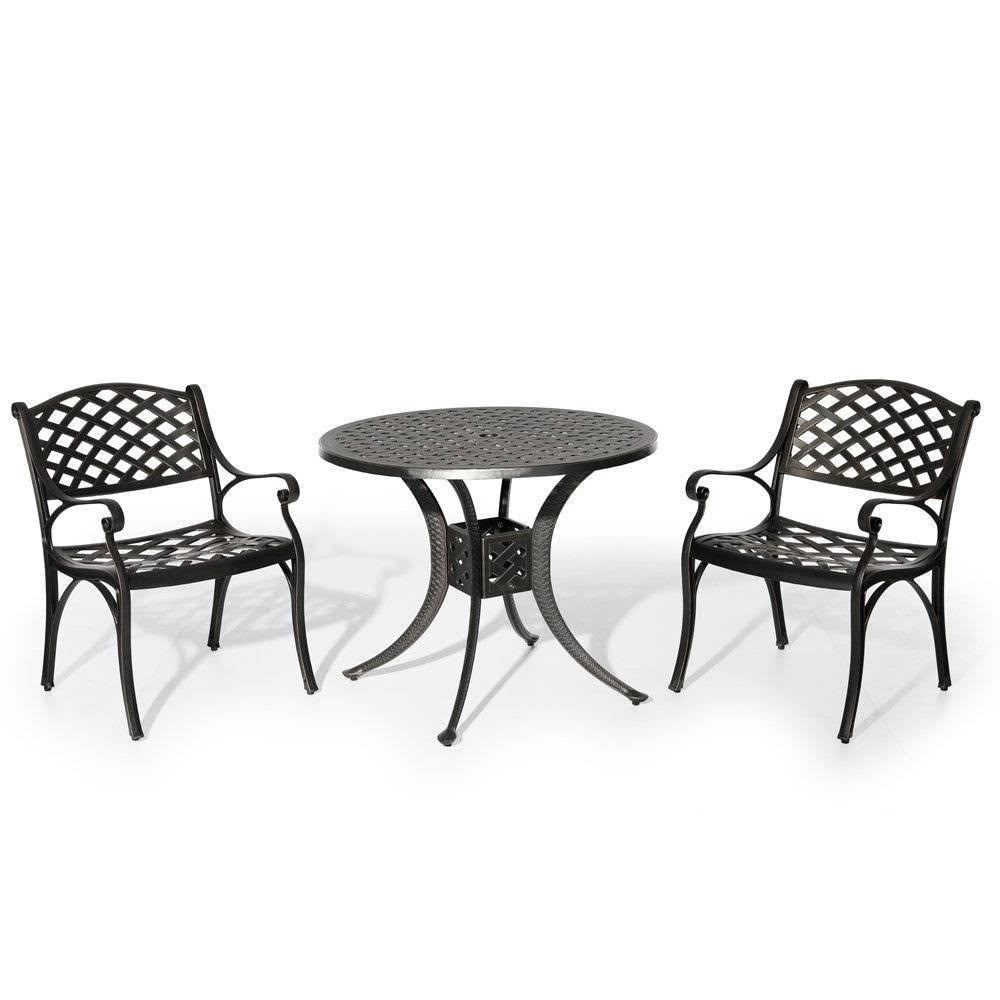 Cast Aluminum Patio Dining Chairs Armchair Set of 2 U861399