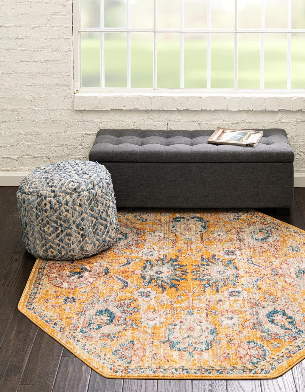 Yellow Octagon Rug A703987