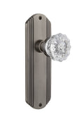 Antique Pewter Crystal Glass Door Knob G661