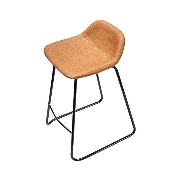 Saddle Brown Faux Leather Counterstools Q7359