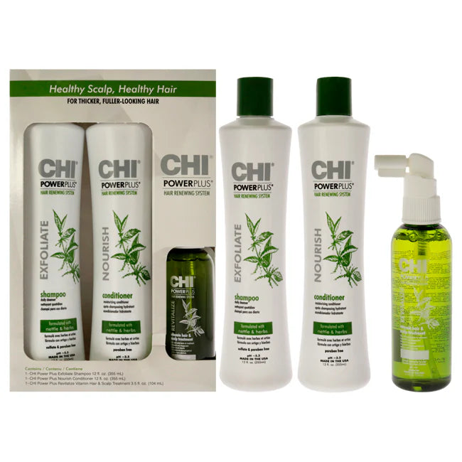 3 Pc 12oz Exfoliate Shampoo, 12oz Nourish Conditioner, 3.5oz Revitalize Vitamin Hair and Scalp Treatment B280