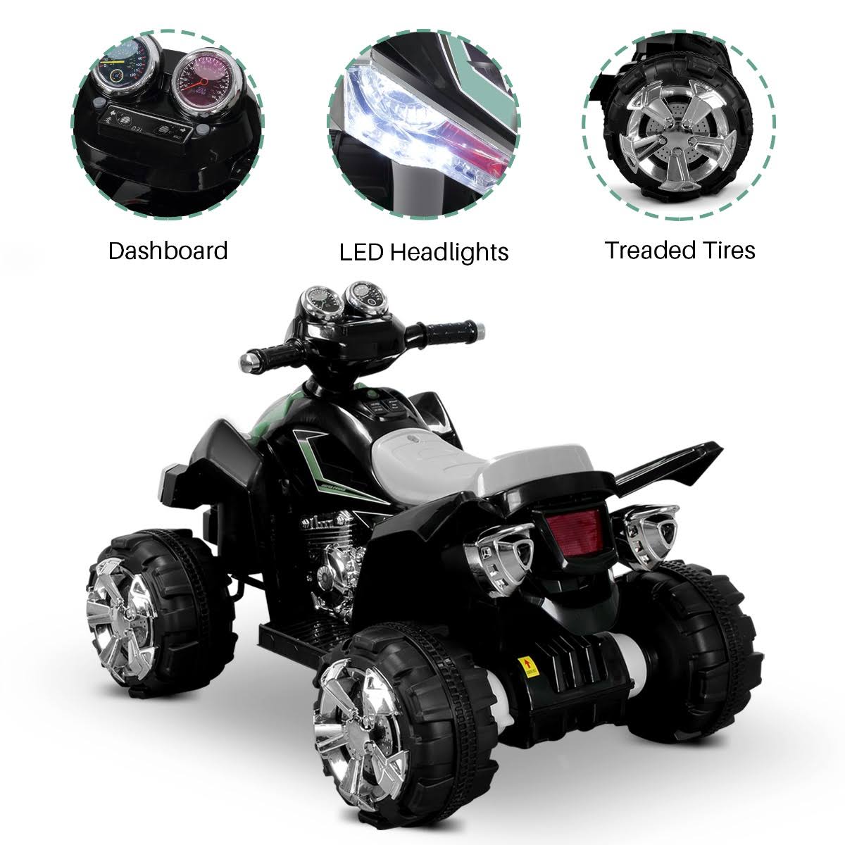 Light Green 12V Battery Powered Electric Ride on ATV Car T2474