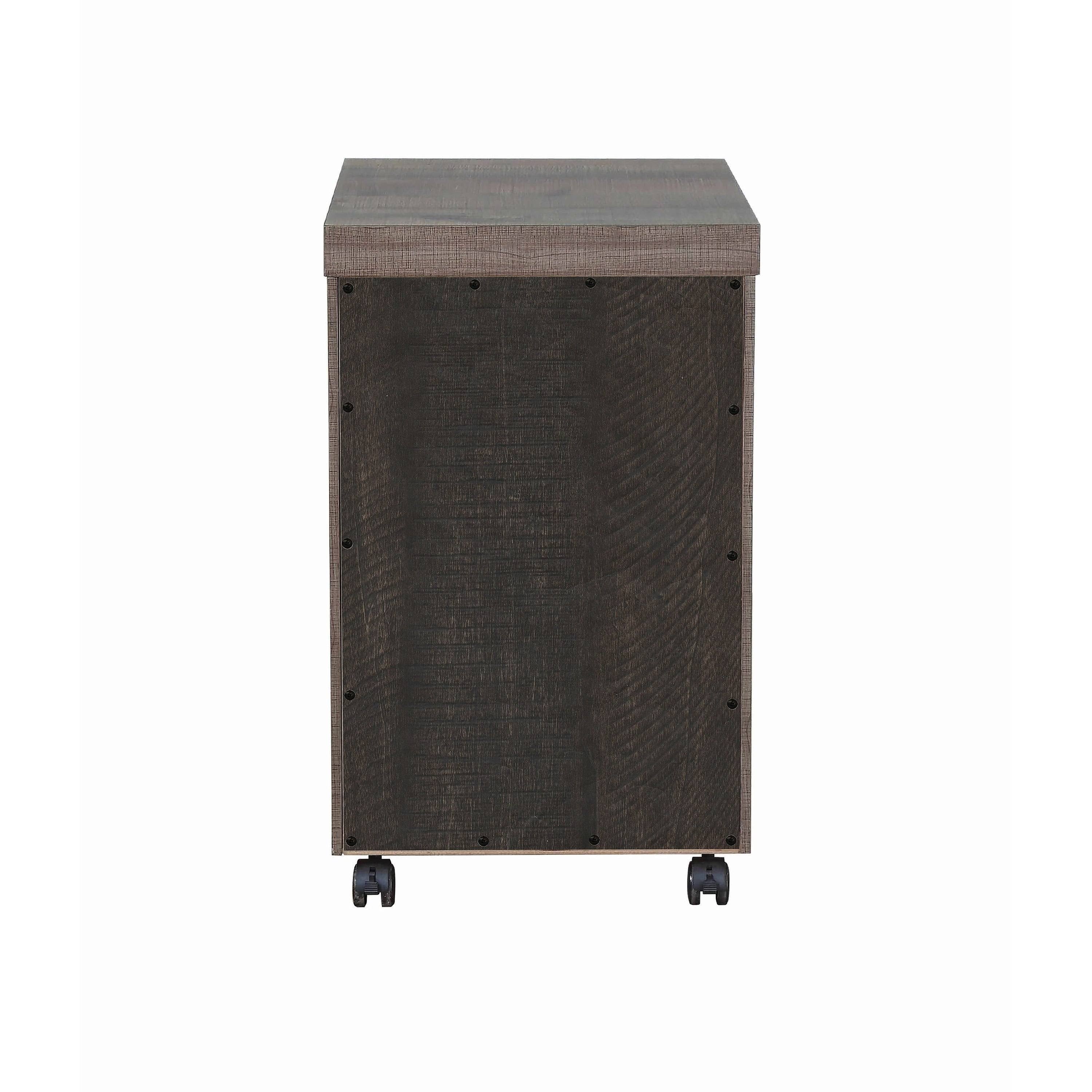 Weathered Oak Mobile File Cabinet R25885