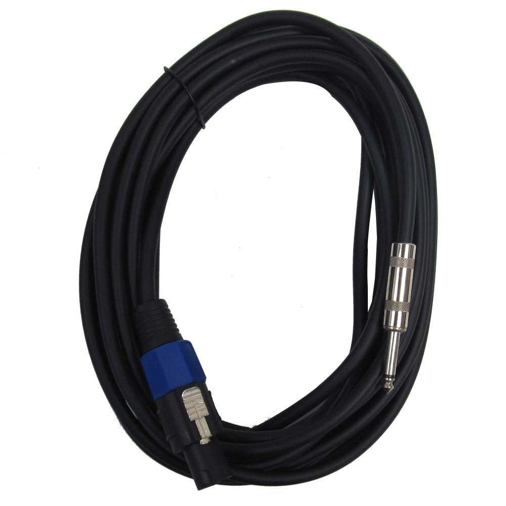 25 Foot Speakon to 1/4 Speaker Cable, 2 Conductor, 14 Gauge, Pack of 2 W5921