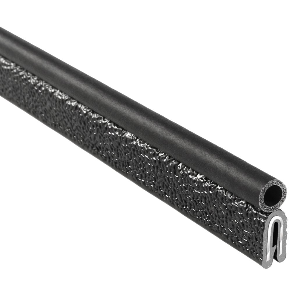 Trim Seal with Top Bulb, 3/16” Edge, 3/4” Bulb Seal Diameter, 25’ Length, PVC Plastic with EPDM Rubber Seal, Pack of 2 X507