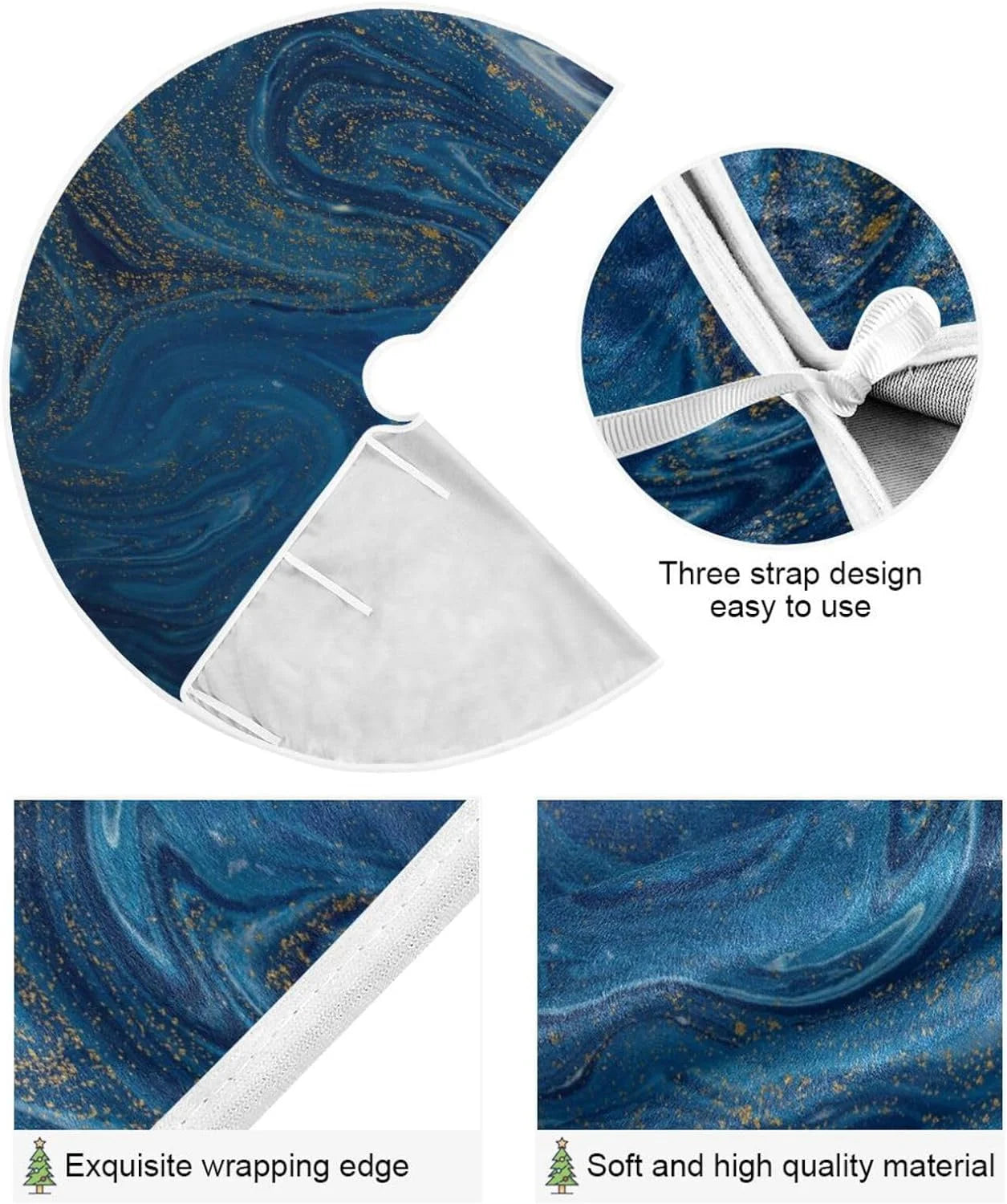 Blue Marble Pattern Christmas Tree Skirt X814087