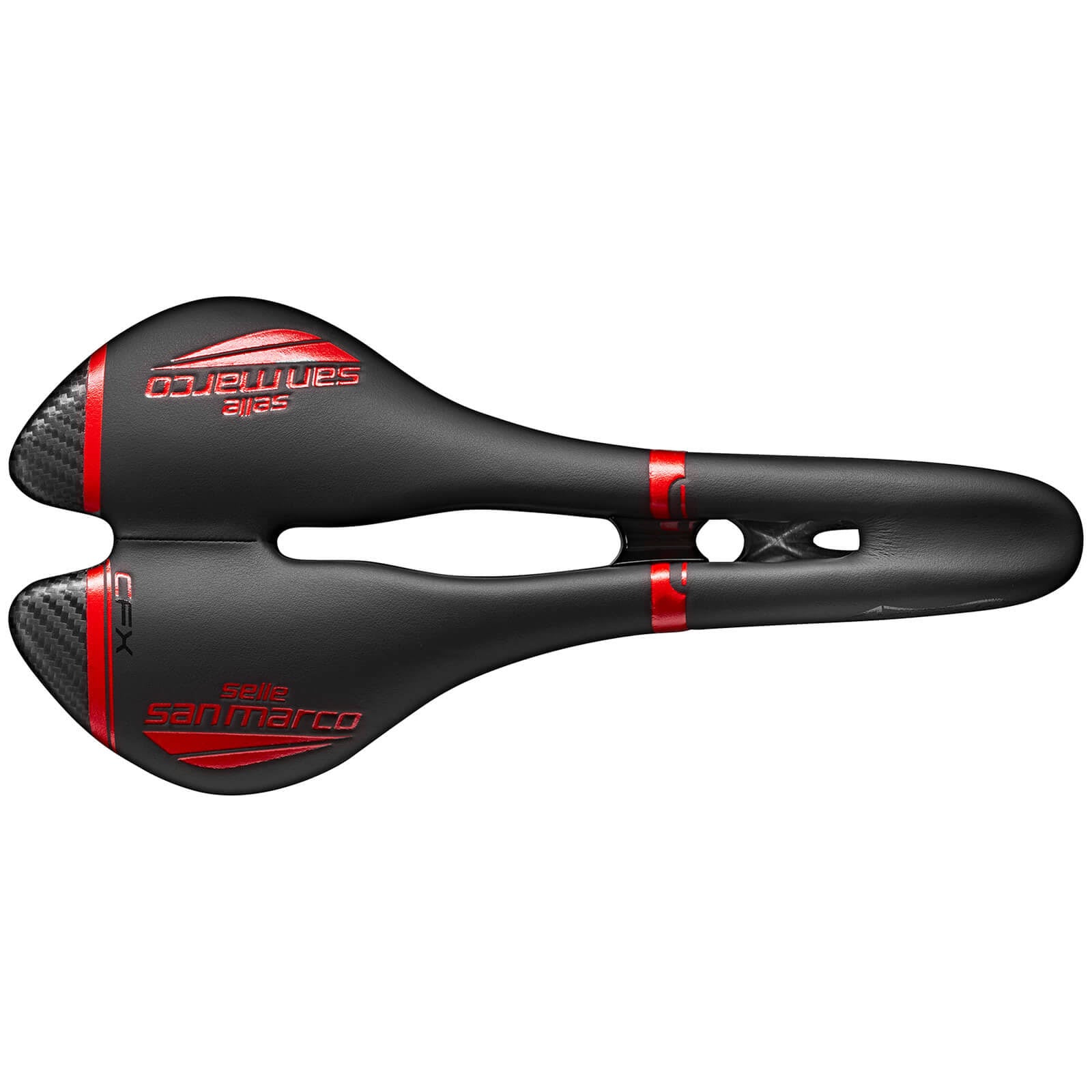Black/Red Narrow Carbon Saddle J3237