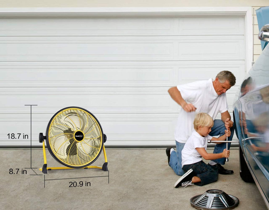 16'' Rechargeable High Velocity Portable Floor Fan with Metal Blade H346