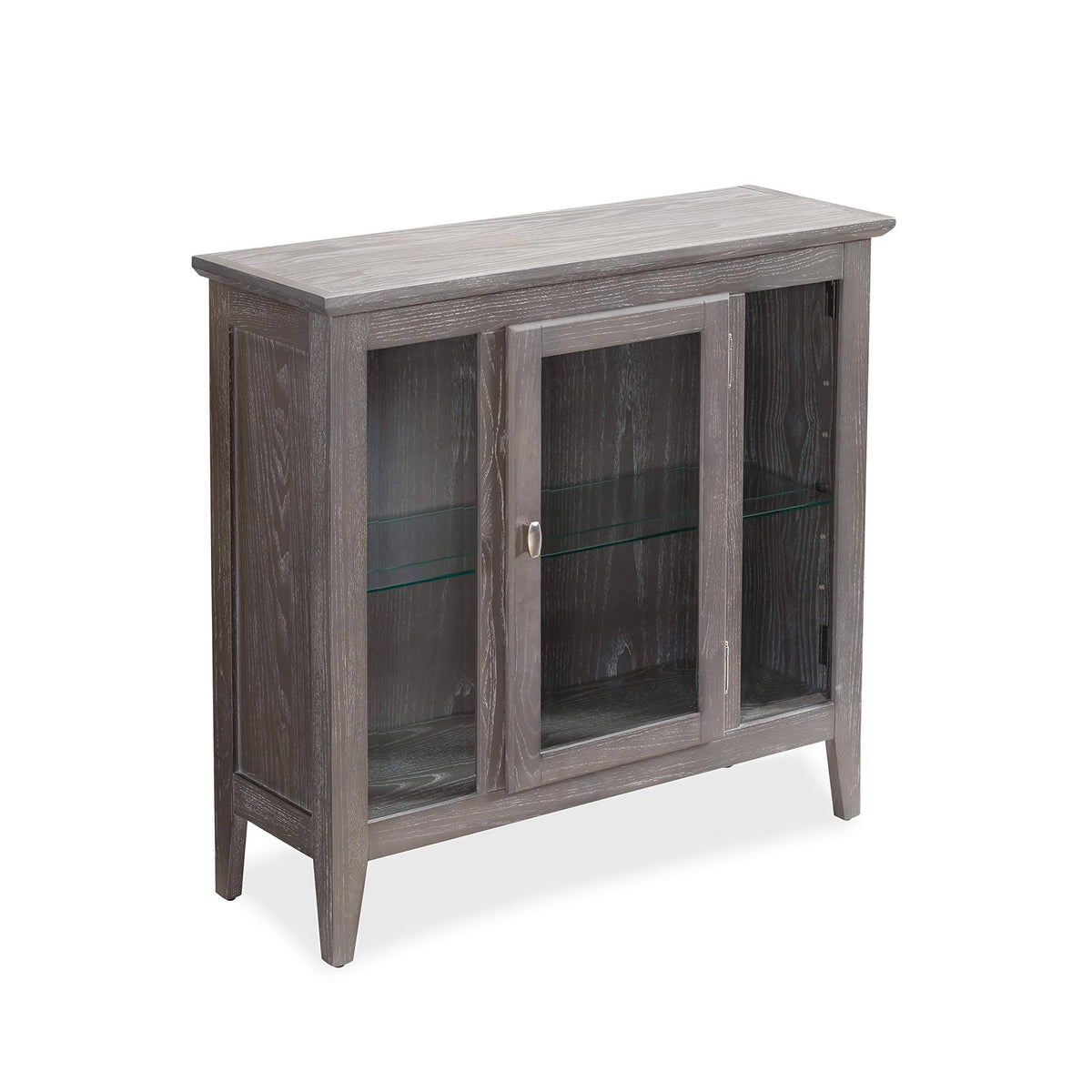 Gray Entryway Curio Cabinet with Interior Light T3572