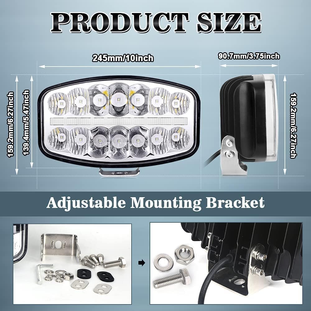 80W LED Work Light Spot Flood Combo with DRL High Low Beam G954