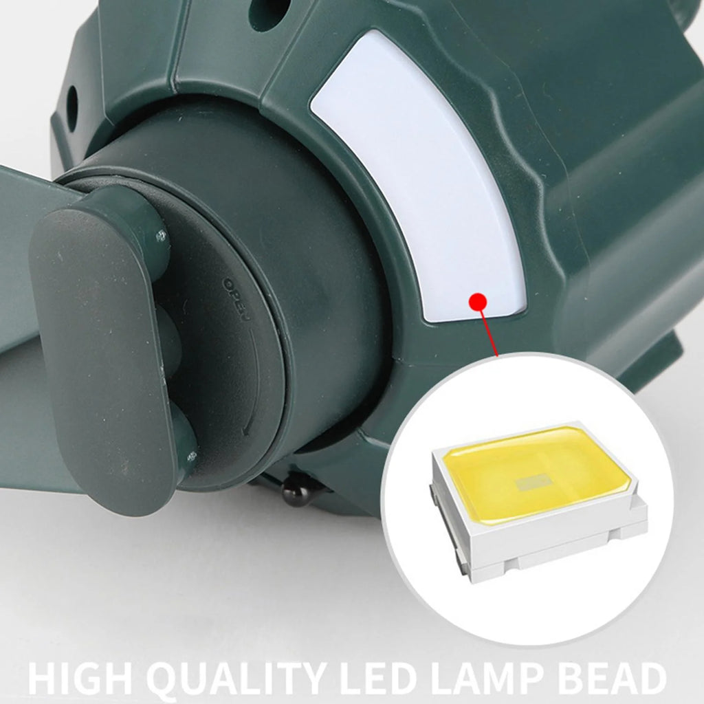 Camping Fan with LED Lantern, USB Port, Remote Control, 3 Speeds E750825