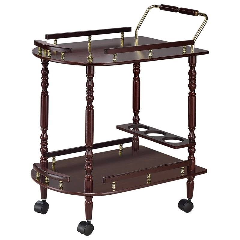 Merlot and Brass Serving Cart C807112