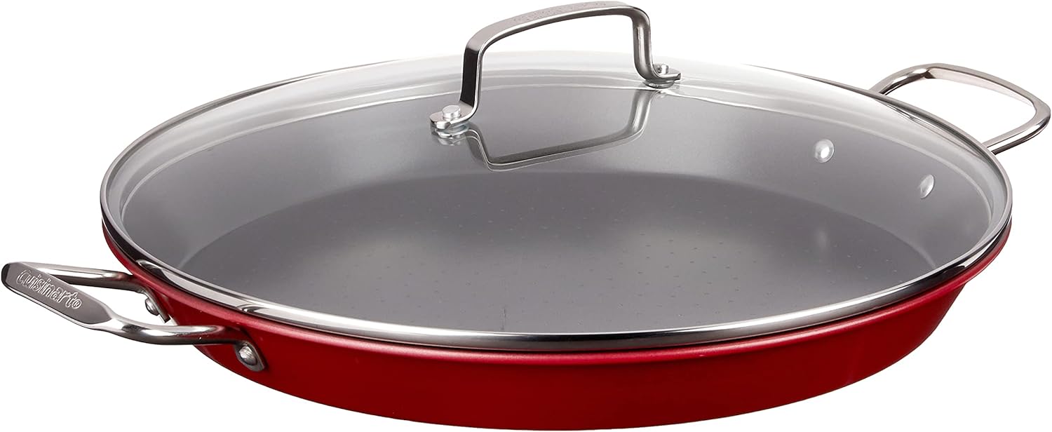 15" Red Non-Stick Paella Pan, Pack of 2 C18090