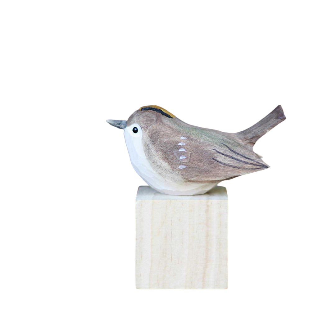 Golden-crowned Kinglet Figure Carving Hand-Made Decoration Miniature R252584