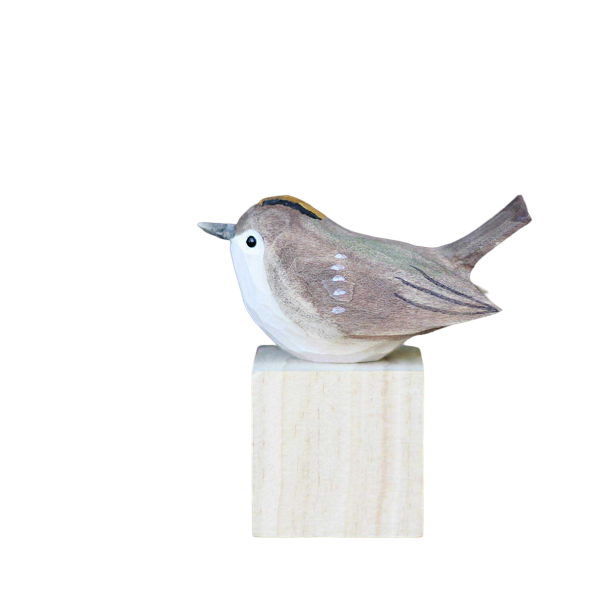 Golden-crowned Kinglet Figure Carving Hand-Made Decoration Miniature R252584
