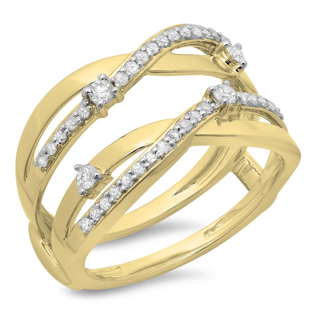 14K Yellow Gold Diamond Wedding Band Ring, Size 10 E651