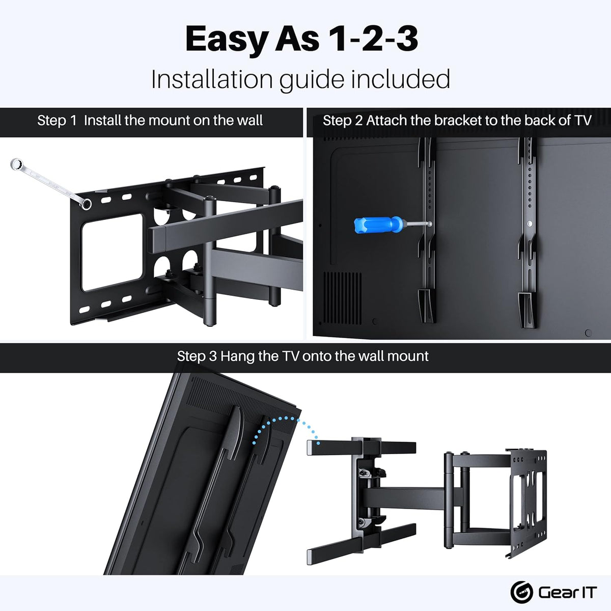 TV Wall Mount Full Motion Articulating Arm Vesa 200 300 400 600 Pack of 2 J67922