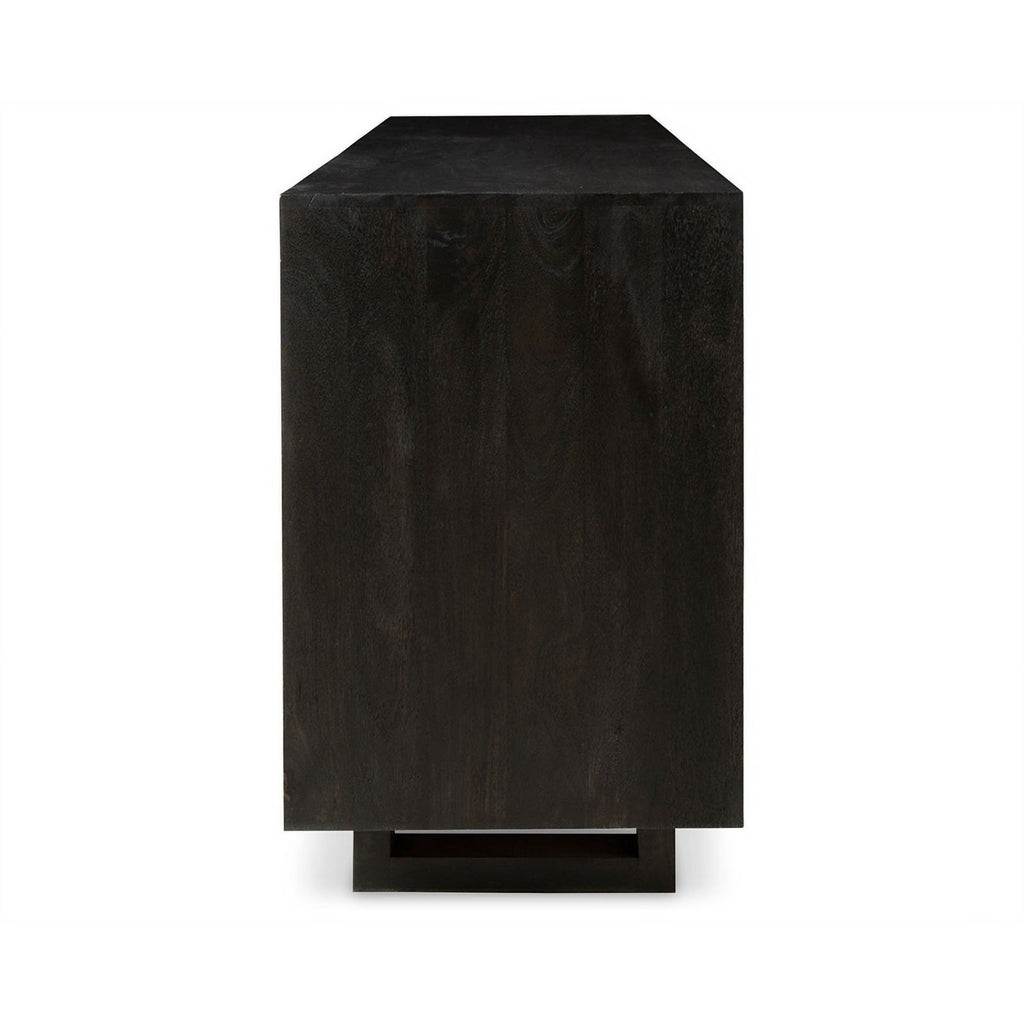 Light Gray and Black Wood Accent Cabinet T3874