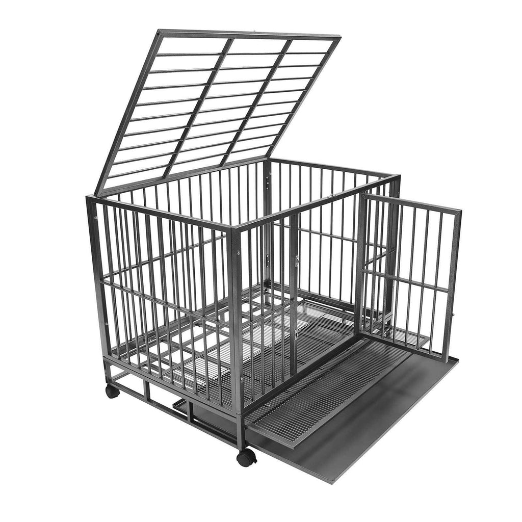 36x22 Medium Heavy-Duty Dog Crate Cage with Tray A969