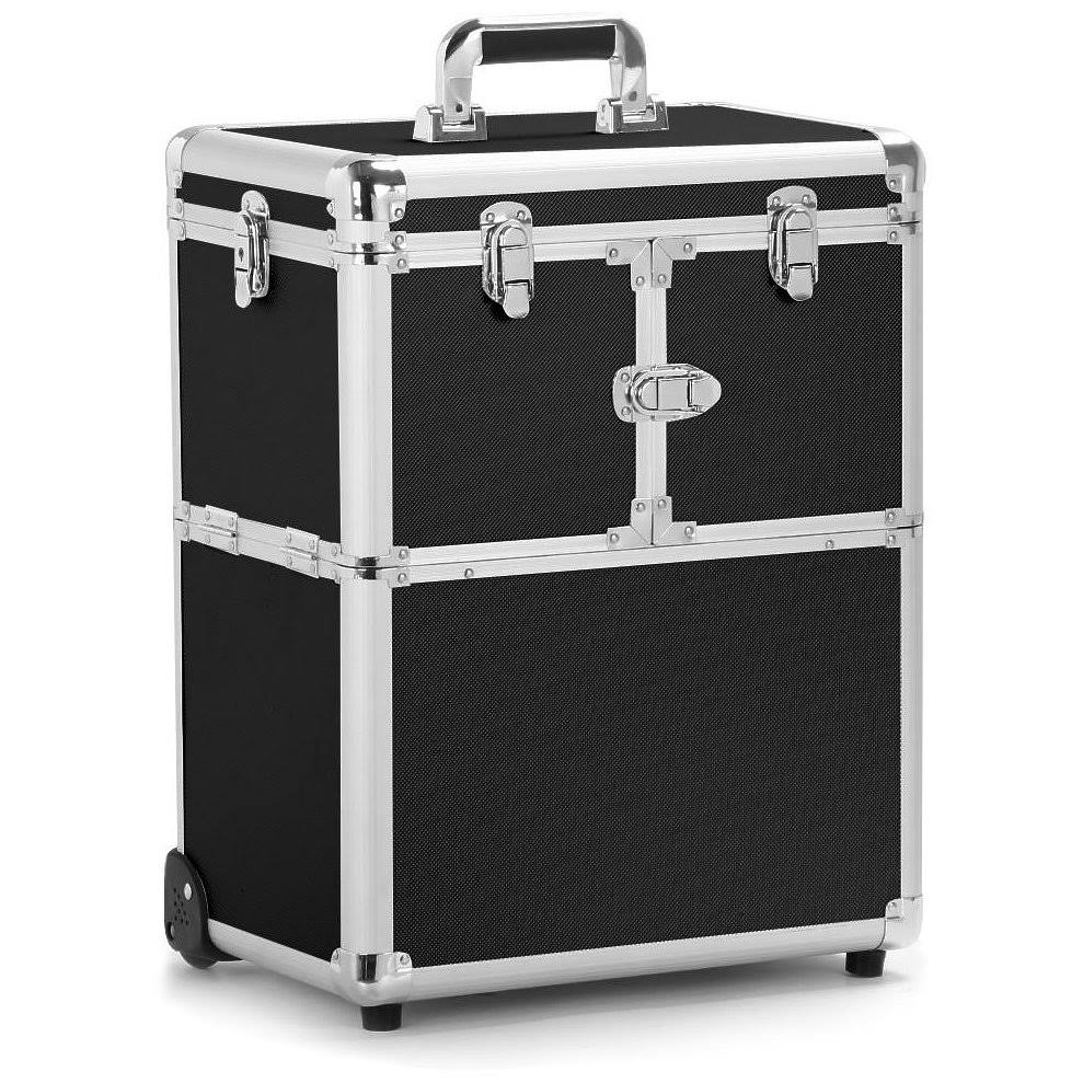 Black Aluminum Rolling Makeup Case T483