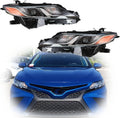 Black Housing Left & Right Front LED Projector Headlights for 2018 2019 Toyota Camry L LE SE G697