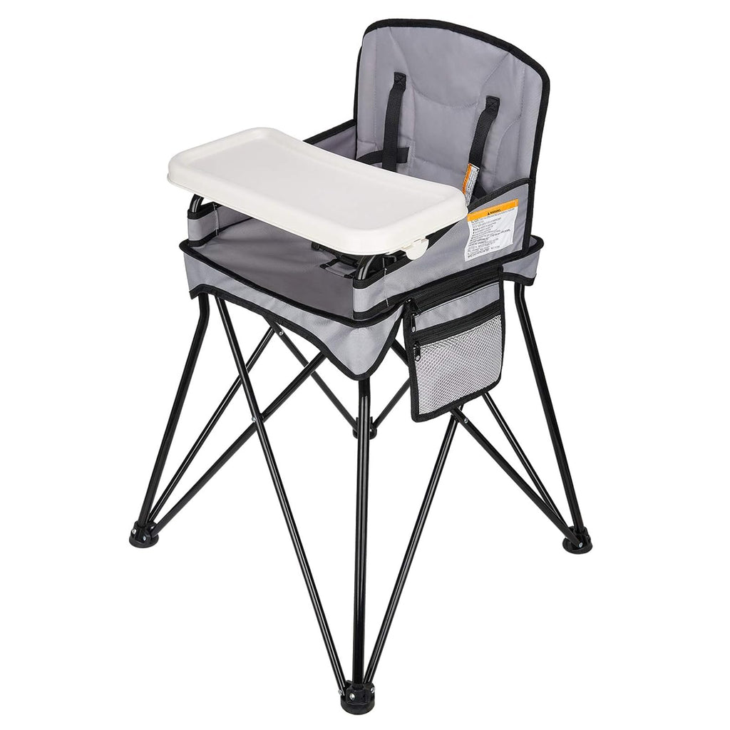 Grey Foldable Travel High Chair with Removable Tray and Carry Bag K9270