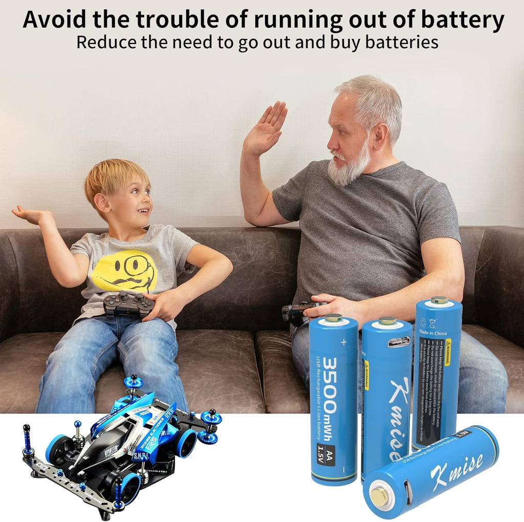 Rechargeable AA and AAA Lithium-Ion Batteries, 8-Pack P15965