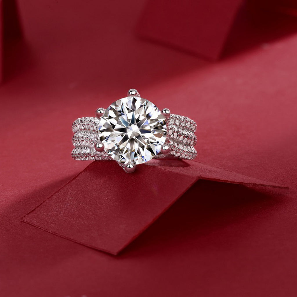 5ct Round Cut Moissanite Engagement Ring with Certificate N57823