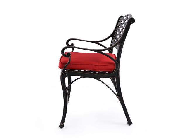 Cast Aluminum Patio Dining Chairs Armchair Set of 2 U861399